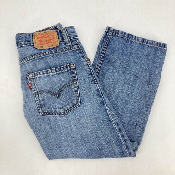 Lot 2 Pairs Boys Jeans Wrangler Slim Straight Levis 550 Relaxed Youth 8 Regular - Picture 6 of 11